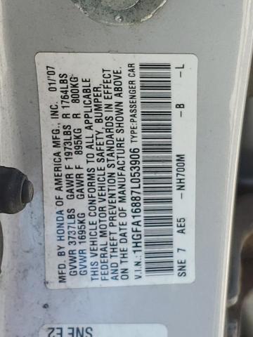 Photo 11 VIN: 1HGFA16887L053906 - HONDA CIVIC EX 