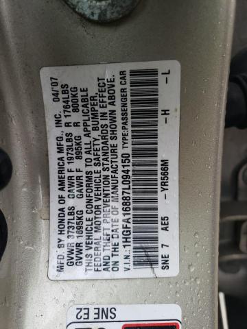 Photo 11 VIN: 1HGFA16887L094150 - HONDA CIVIC 