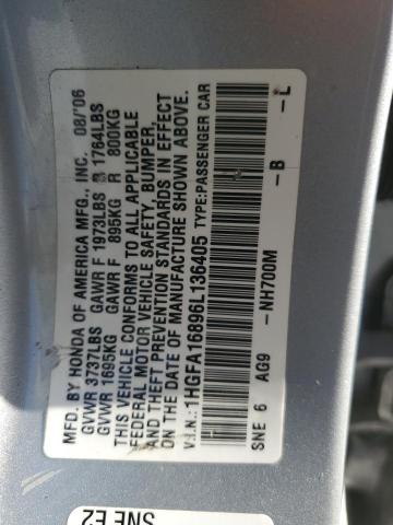 Photo 11 VIN: 1HGFA16896L136405 - HONDA CIVIC 