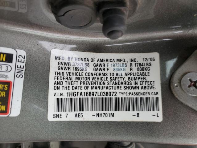 Photo 11 VIN: 1HGFA16897L038072 - HONDA CIVIC 