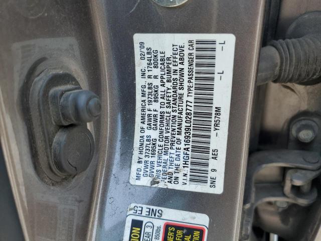 Photo 11 VIN: 1HGFA16939L028777 - HONDA CIVIC EXL 