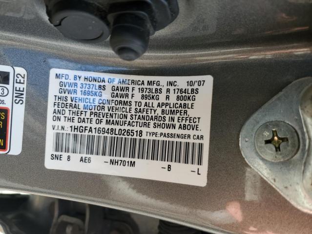 Photo 11 VIN: 1HGFA16948L026518 - HONDA CIVIC EXL 