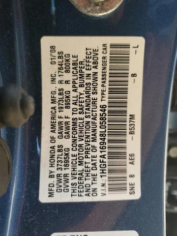 Photo 11 VIN: 1HGFA16948L058546 - HONDA CIVIC EXL 