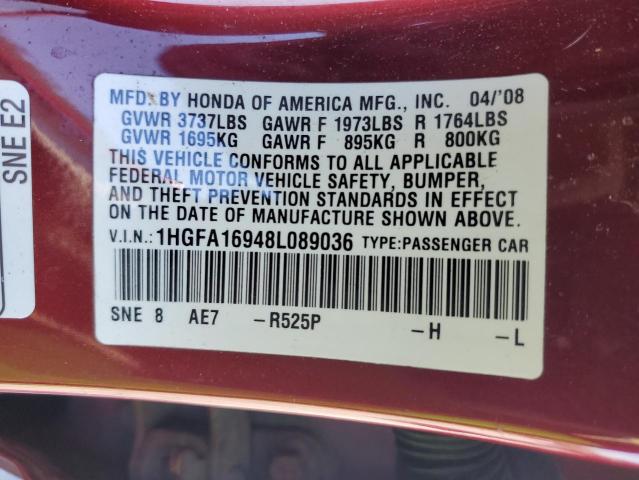 Photo 11 VIN: 1HGFA16948L089036 - HONDA CIVIC 