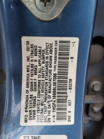 Photo 11 VIN: 1HGFA16988L067086 - HONDA CIVIC EXL 