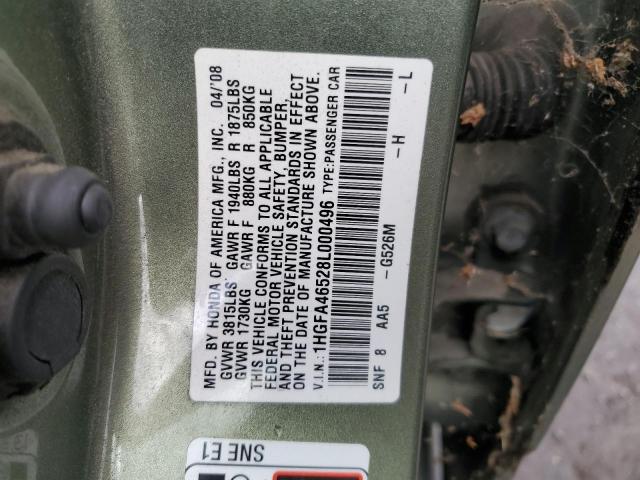 Photo 11 VIN: 1HGFA46528L000496 - HONDA CIVIC 