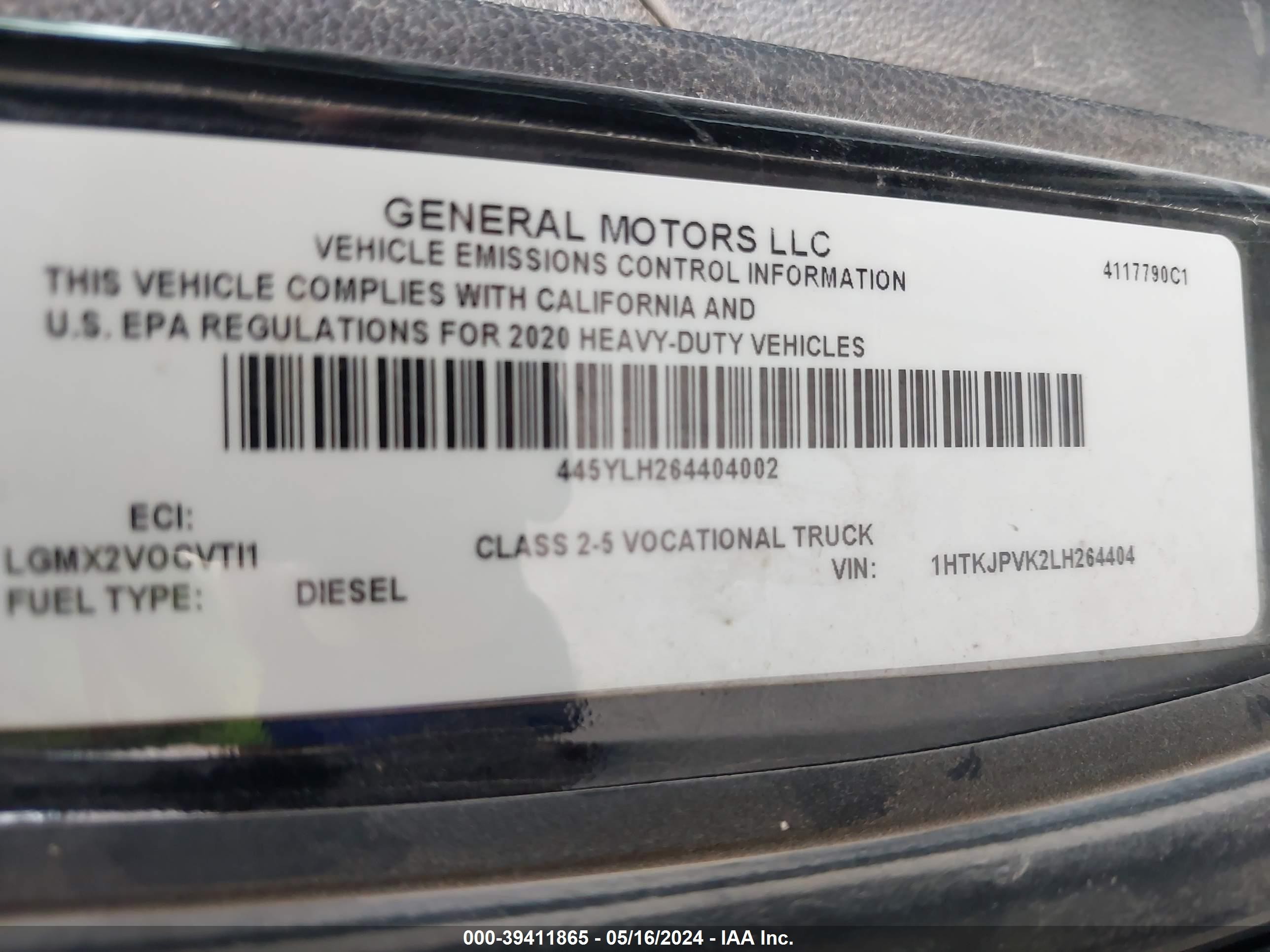 Photo 8 VIN: 1HTKJPVK2LH264404 - CHEVROLET NULL 