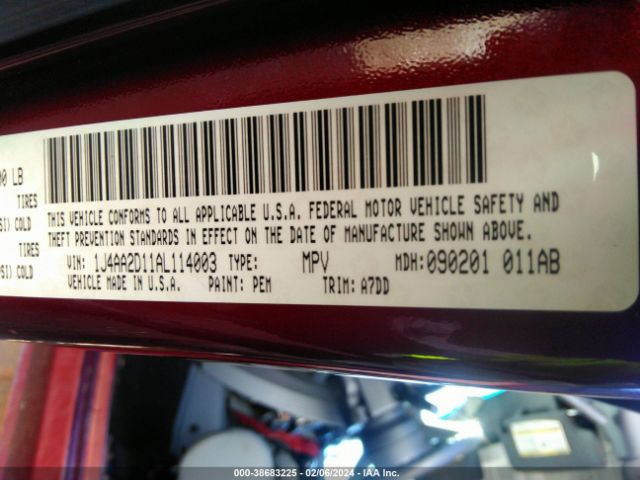 Photo 8 VIN: 1J4AA2D11AL114003 - JEEP WRANGLER 