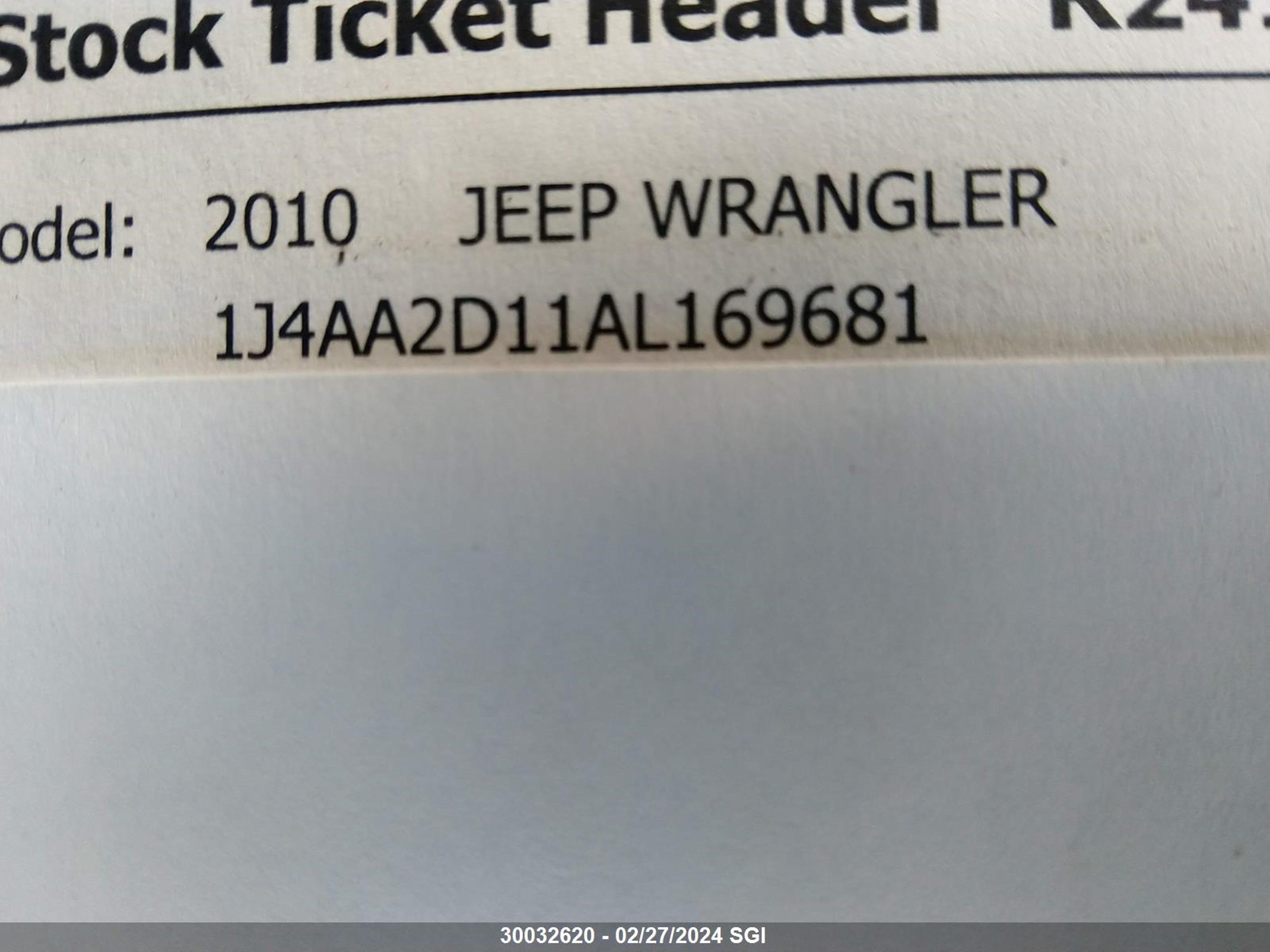 Photo 8 VIN: 1J4AA2D11AL169681 - JEEP WRANGLER 