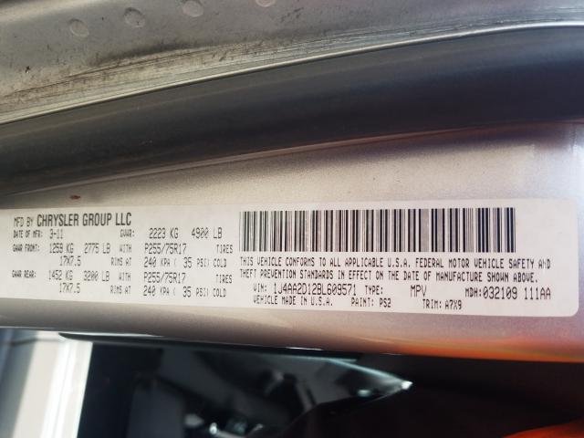 Photo 9 VIN: 1J4AA2D12BL609571 - JEEP WRANGLER S 