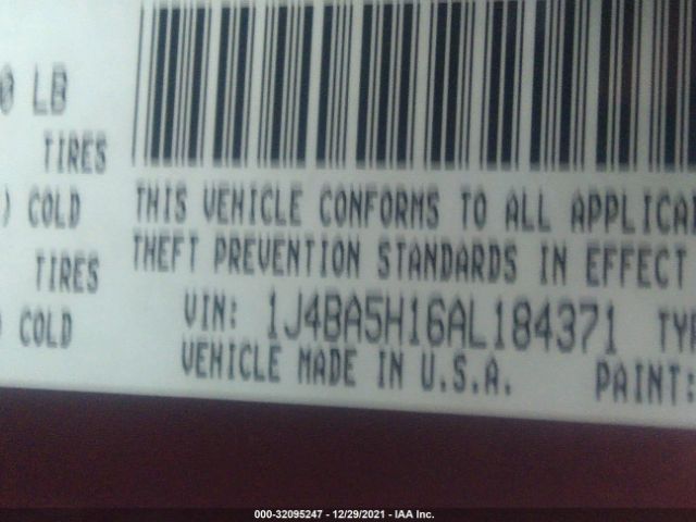 Photo 8 VIN: 1J4BA5H16AL184371 - JEEP WRANGLER UNLIMITED 