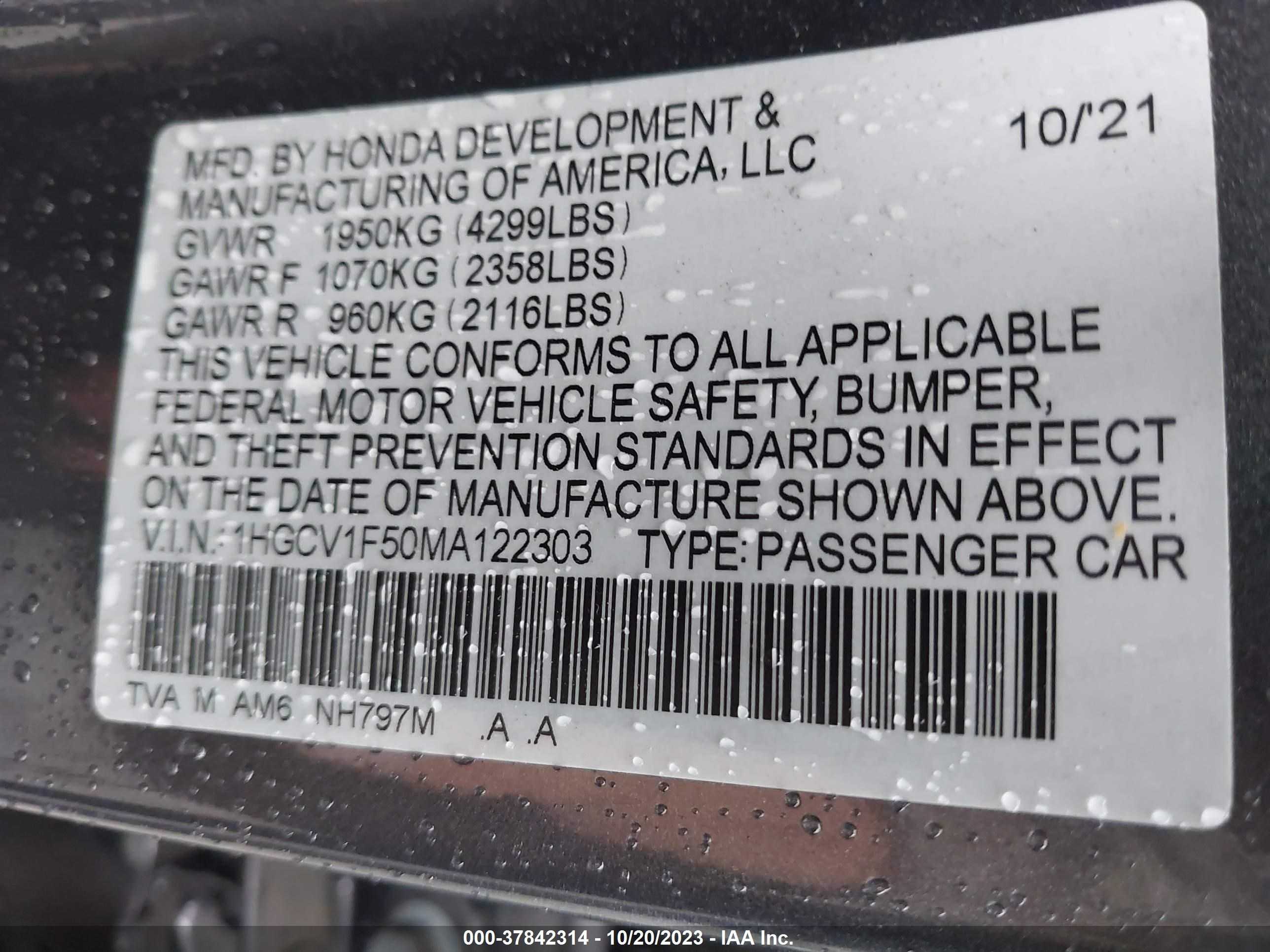 Photo 8 VIN: 1J4FJ78S9TL133939 - HONDA ACCORD 