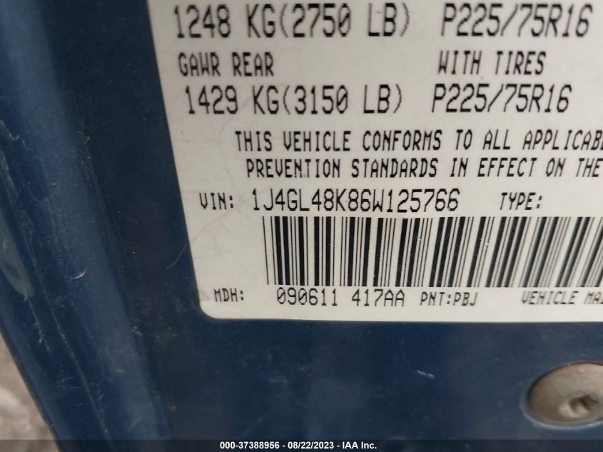 Photo 8 VIN: 1J4GL48K86W125766 - JEEP LIBERTY (NORTH AMERICA) 