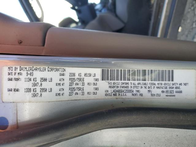 Photo 12 VIN: 1J4GX48S64C259954 - JEEP GRAND CHER 