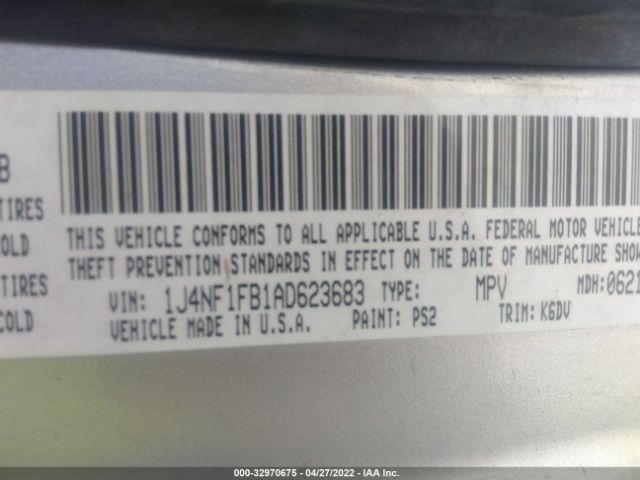 Photo 8 VIN: 1J4NF1FB1AD623683 - JEEP COMPASS 