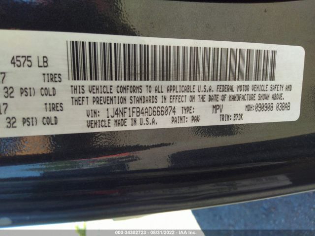 Photo 8 VIN: 1J4NF1FB4AD666074 - JEEP COMPASS 