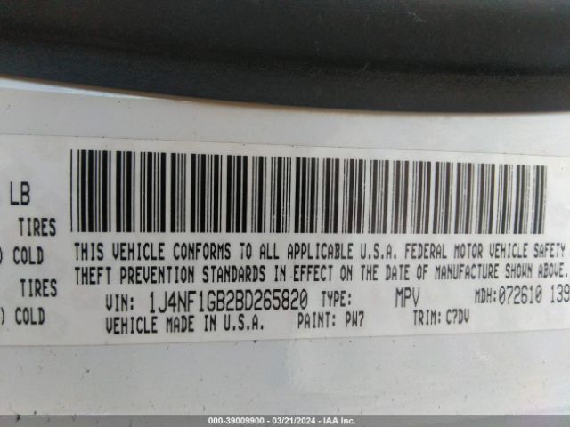 Photo 8 VIN: 1J4NF1GB2BD265820 - JEEP PATRIOT 