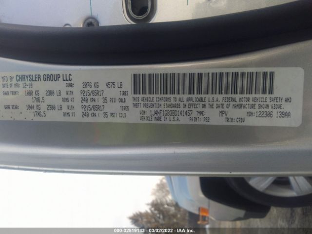 Photo 8 VIN: 1J4NF1GB3BD141457 - JEEP PATRIOT 