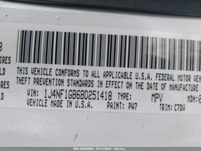 Photo 8 VIN: 1J4NF1GB6BD251418 - JEEP PATRIOT 