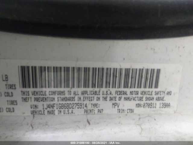 Photo 8 VIN: 1J4NF1GB6BD275914 - JEEP PATRIOT 