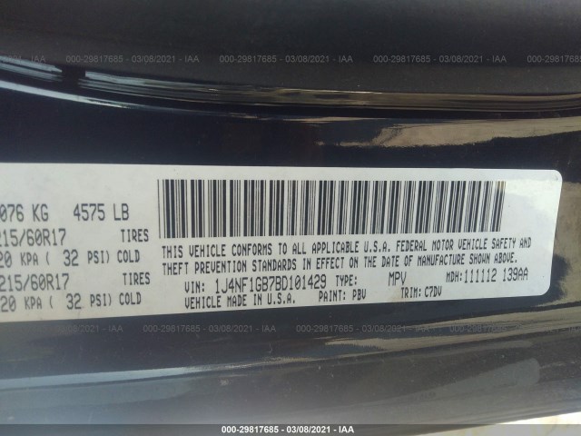 Photo 8 VIN: 1J4NF1GB7BD101429 - JEEP PATRIOT 