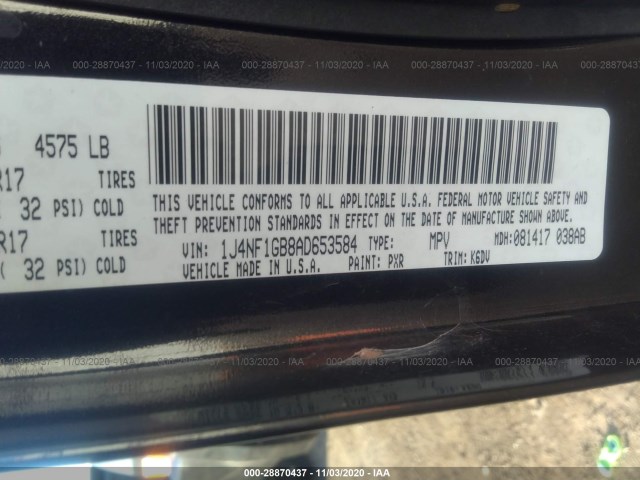 Photo 8 VIN: 1J4NF1GB8AD653584 - JEEP PATRIOT 