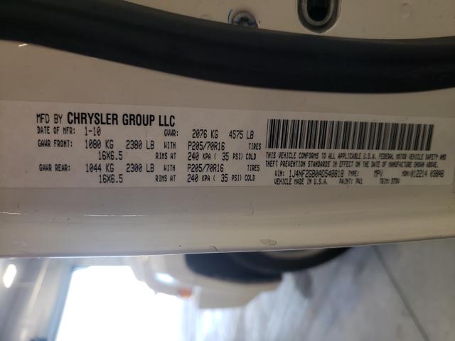 Photo 9 VIN: 1J4NF2GB0AD548818 - JEEP PATRIOT SP 