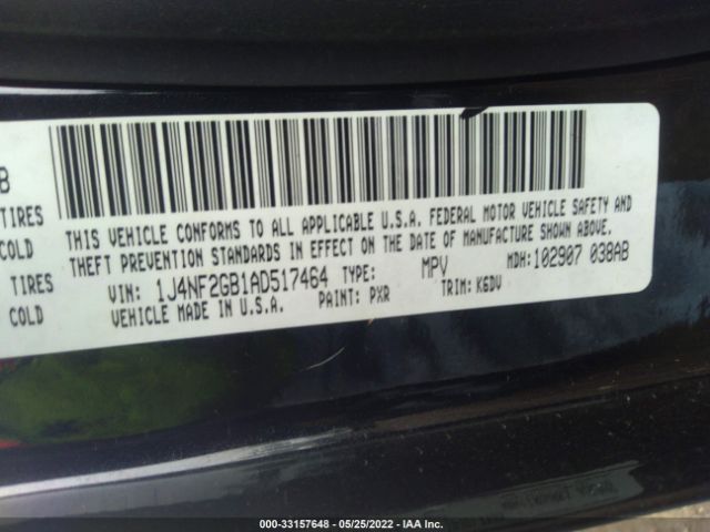 Photo 8 VIN: 1J4NF2GB1AD517464 - JEEP PATRIOT 