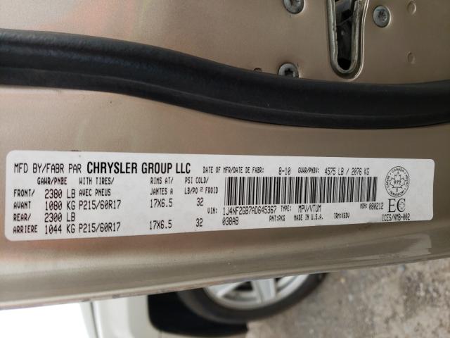 Photo 9 VIN: 1J4NF2GB7AD645367 - JEEP PATRIOT SP 