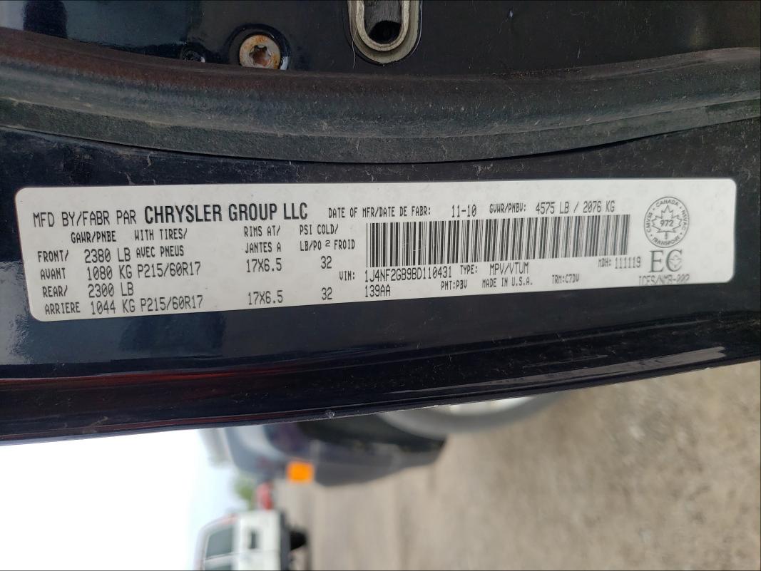 Photo 9 VIN: 1J4NF2GB9BD110431 - JEEP PATRIOT 