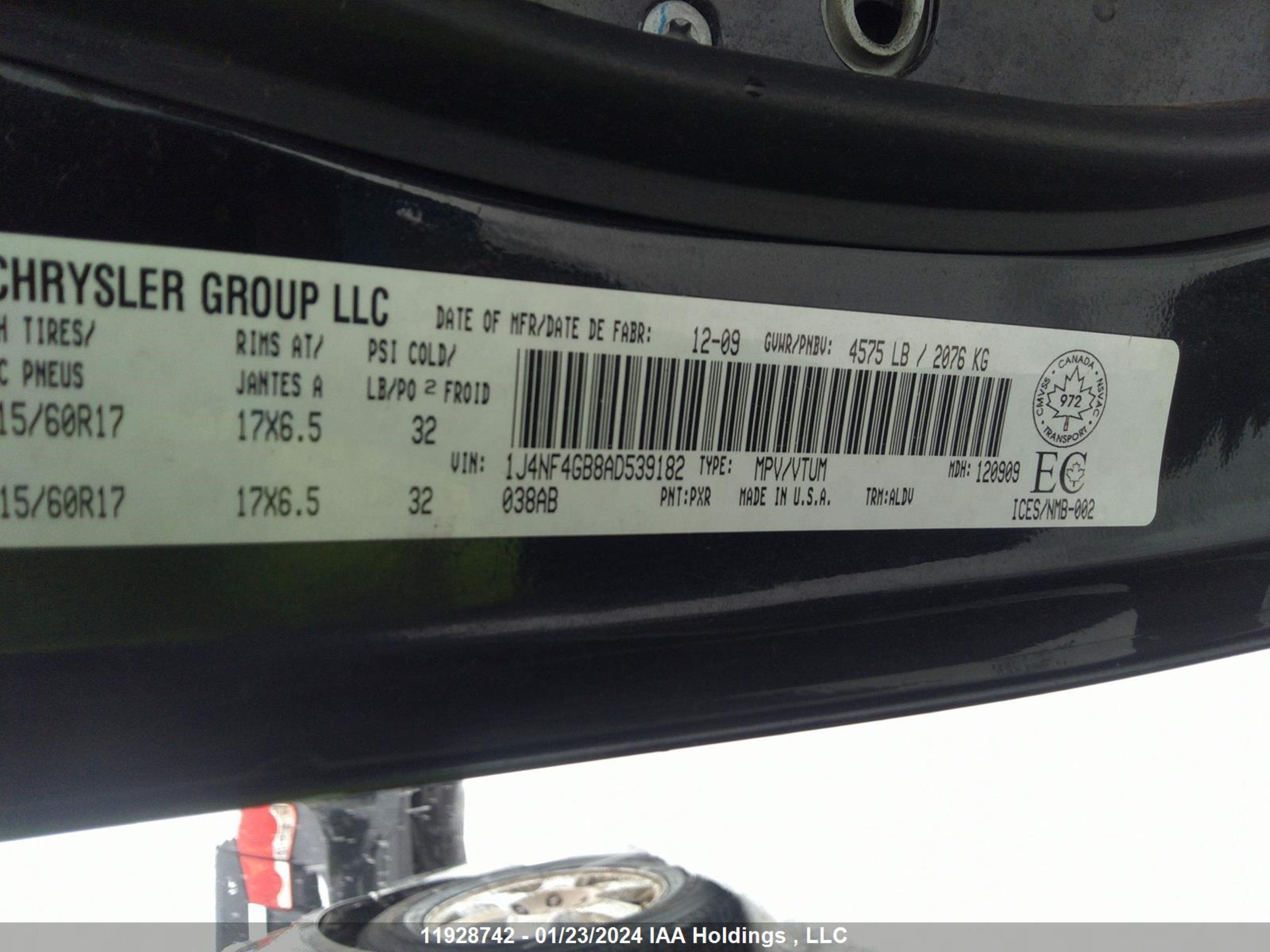 Photo 8 VIN: 1J4NF4GB8AD539182 - JEEP LIBERTY (PATRIOT) 