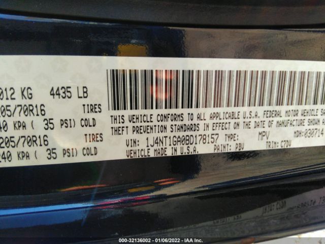 Photo 8 VIN: 1J4NT1GA0BD178157 - JEEP PATRIOT 