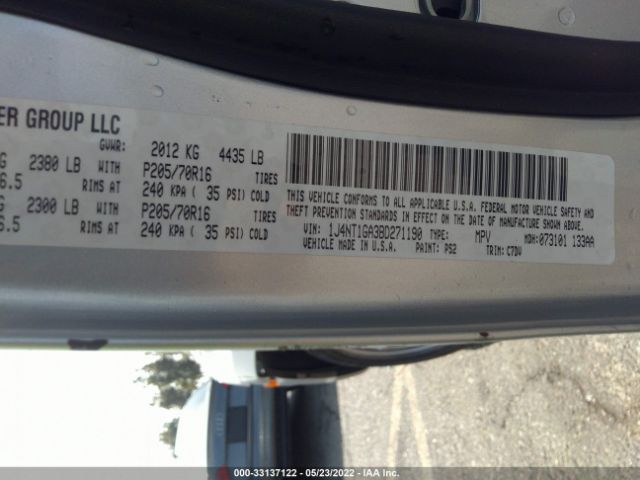 Photo 8 VIN: 1J4NT1GA3BD271190 - JEEP PATRIOT 