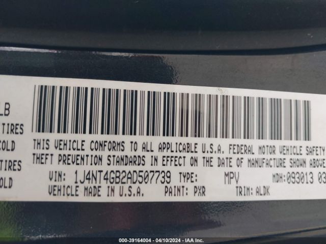 Photo 8 VIN: 1J4NT4GB2AD507739 - JEEP PATRIOT 