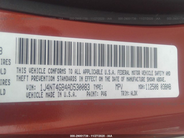 Photo 8 VIN: 1J4NT4GB4AD530083 - JEEP PATRIOT 