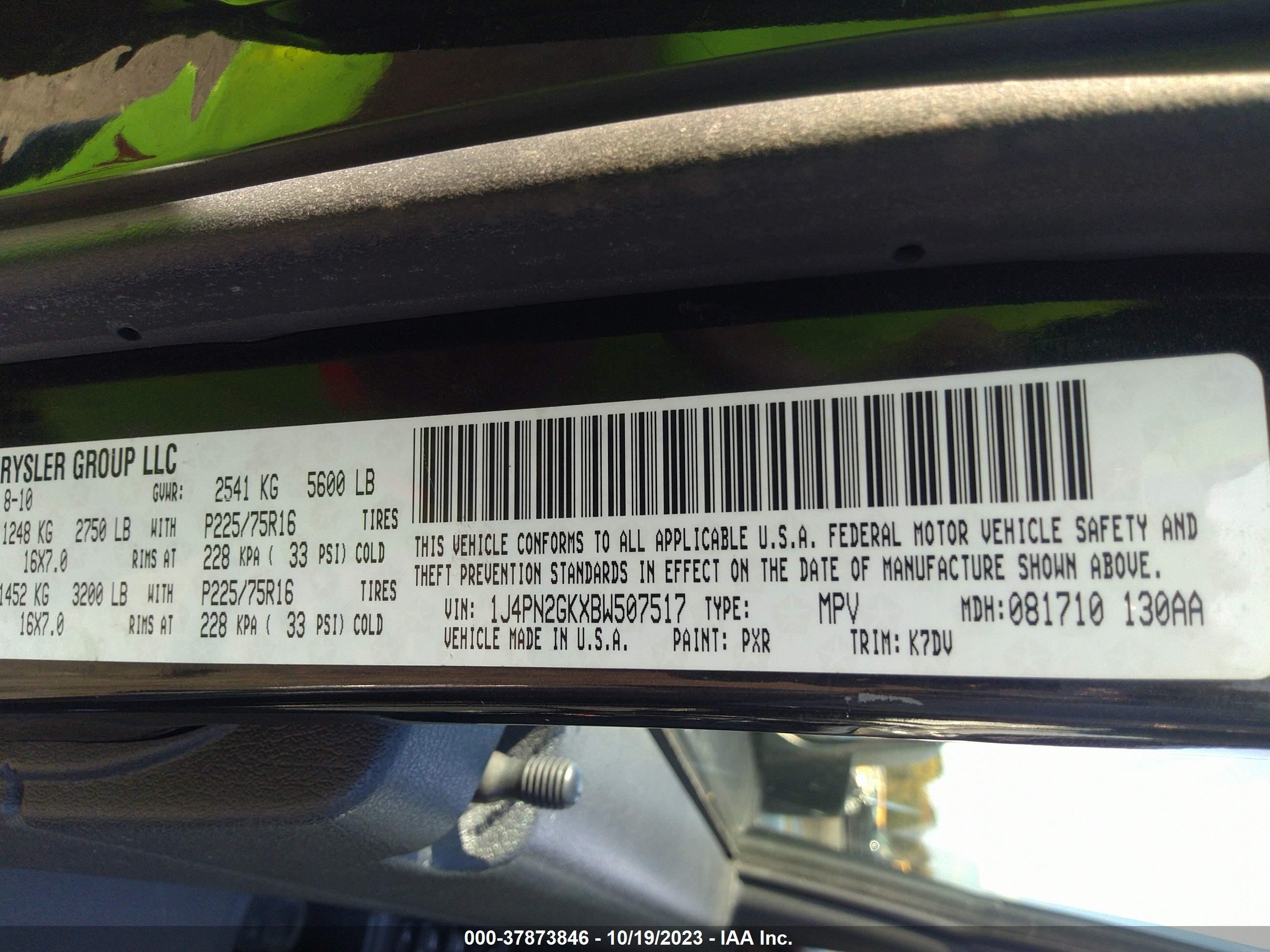 Photo 8 VIN: 1J4PN2GKXBW507517 - JEEP LIBERTY (NORTH AMERICA) 