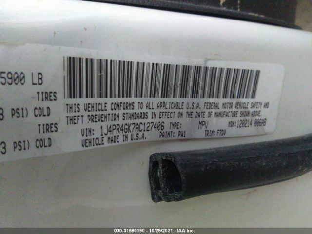 Photo 8 VIN: 1J4PR4GK7AC127406 - JEEP GRAND CHEROKEE 