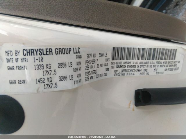 Photo 8 VIN: 1J4PR4GKXAC142904 - JEEP GRAND CHEROKEE 