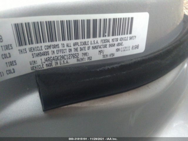 Photo 8 VIN: 1J4RG4GK2AC127652 - JEEP COMMANDER 