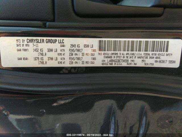 Photo 8 VIN: 1J4RR4GG3BC734599 - JEEP GRAND CHEROKEE 