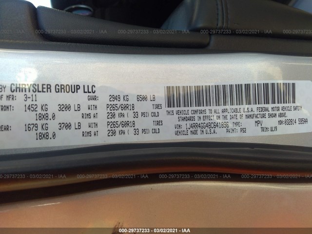 Photo 8 VIN: 1J4RR4GG4BC641896 - JEEP GRAND CHEROKEE 