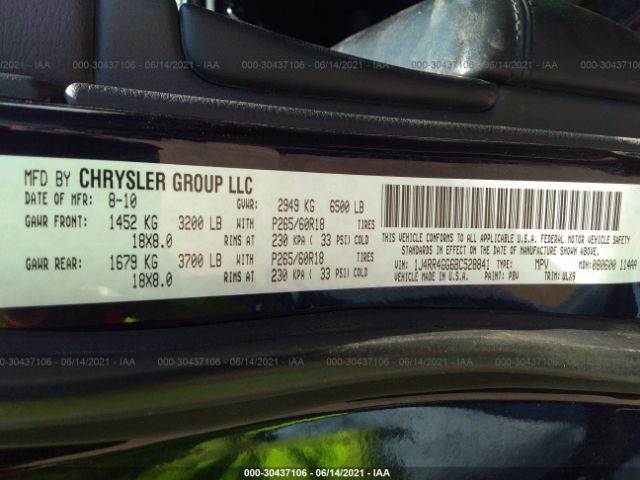 Photo 8 VIN: 1J4RR4GG6BC528841 - JEEP GRAND CHEROKEE 