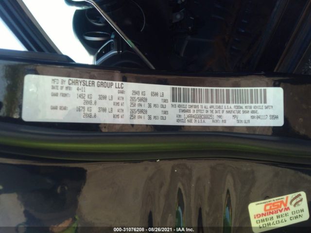 Photo 8 VIN: 1J4RR4GG6BC666251 - JEEP GRAND CHEROKEE 