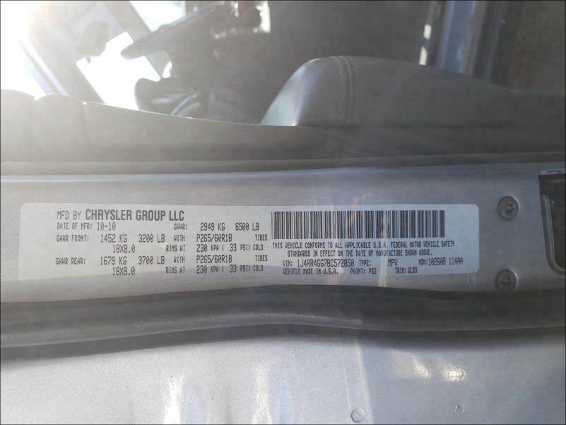 Photo 9 VIN: 1J4RR4GG7BC572850 - JEEP GRAND CHER 