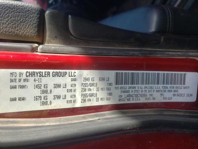 Photo 9 VIN: 1J4RR4GT6BC702954 - JEEP GRAND CHER 