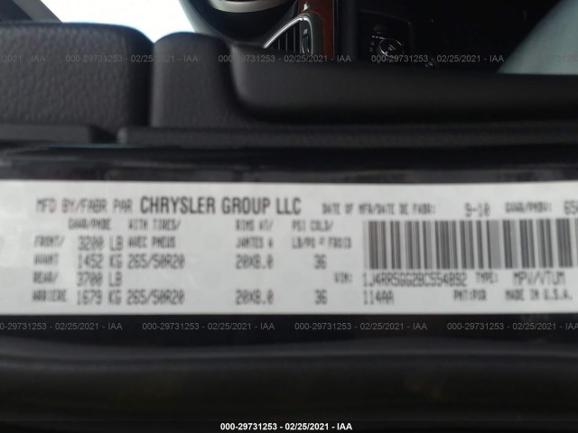 Photo 8 VIN: 1J4RR5GG2BC554892 - JEEP GRAND CHEROKEE 