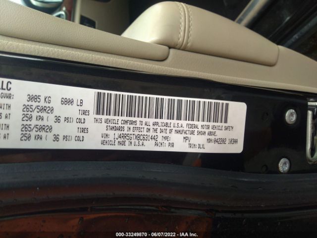 Photo 8 VIN: 1J4RR5GTXBC631442 - JEEP GRAND CHEROKEE 