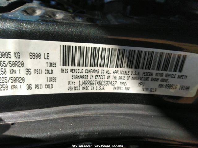 Photo 8 VIN: 1J4RR6GTXBC537437 - JEEP GRAND CHEROKEE 