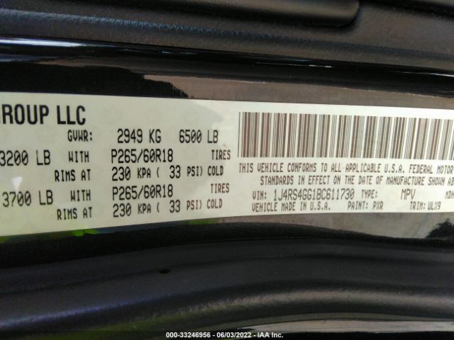 Photo 8 VIN: 1J4RS4GG1BC611730 - JEEP GRAND CHEROKEE 