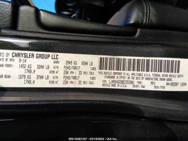 Photo 8 VIN: 1J4RS4GG9BC553981 - JEEP GRAND CHEROKEE 